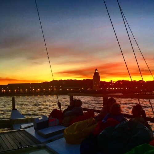 Montauk Yacht Club at sunset